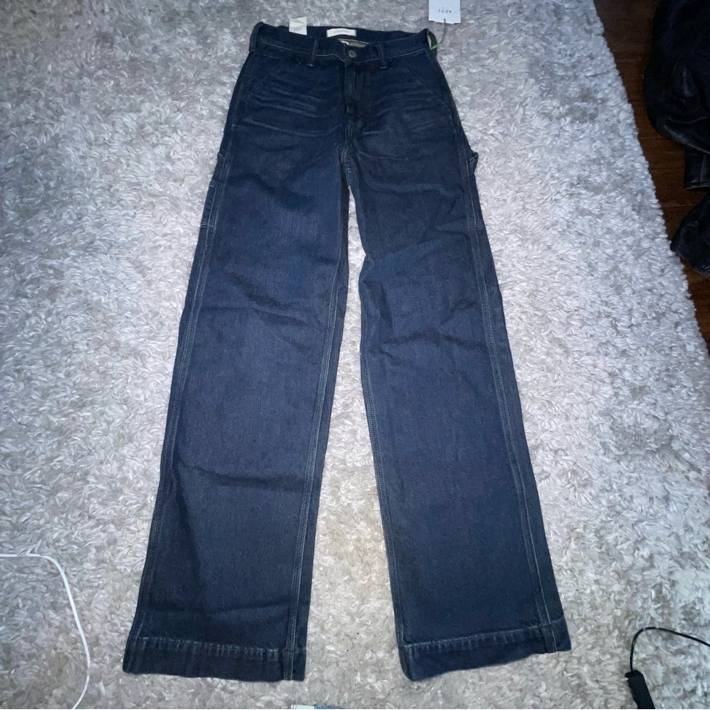 AMERICAN EAGLE AE77 Premium Stovepipe Carpenter Jeans Dark Wash High Waist 00Shr